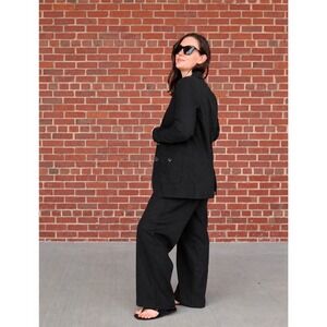 Universal Standard Coastal Linen Blazer Black Office NEW Womens XL US Plus 4x